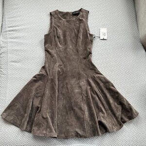 Ivanka Trump Suede Dress in Brown Taupe